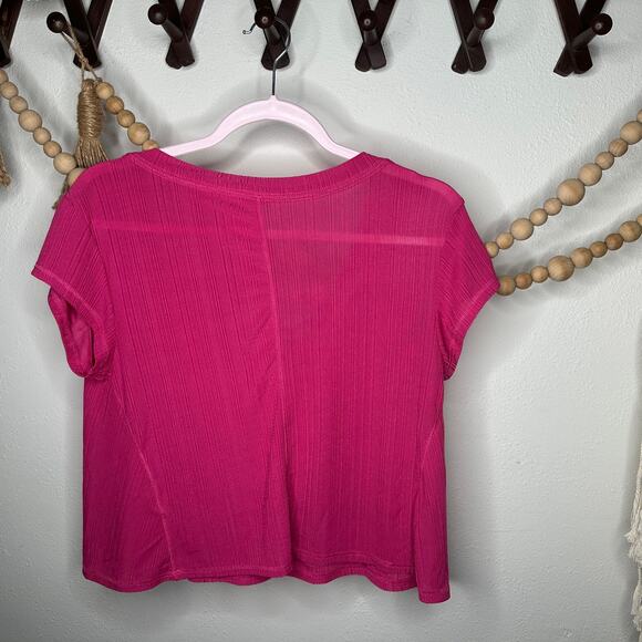 Free People Pink V Neck Crop Top - Picture 2 of 3